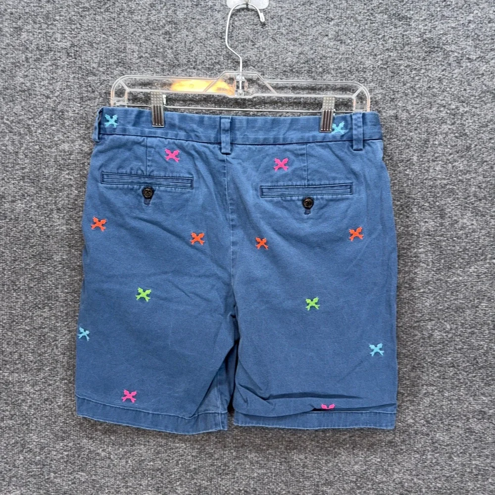 Vineyard Vines Shorts Mens 30 Blue Embroidered Fish Bone Breaker Chino Preppy